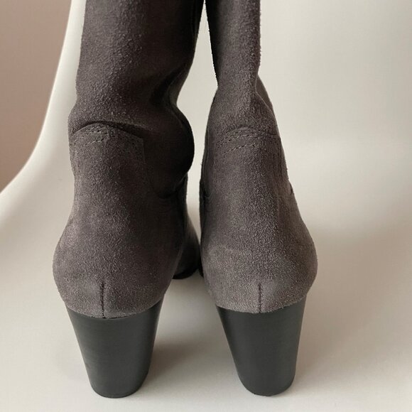 NIB Anthropologie Silent D Ivy Boots Dark Grey Suede Knee High EUR size 38 - Picture 6 of 10